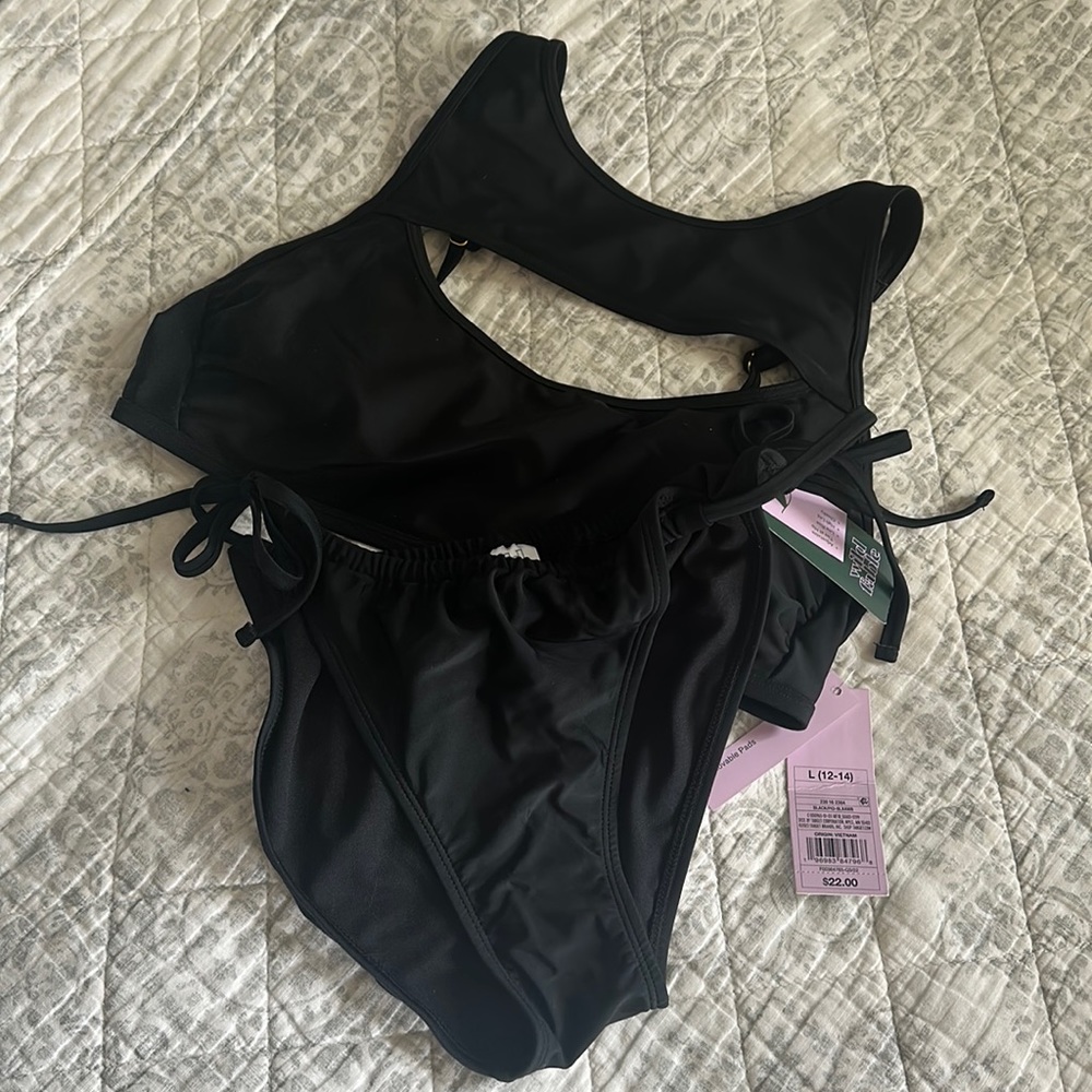 NWT Wild Fable black cutout bikini